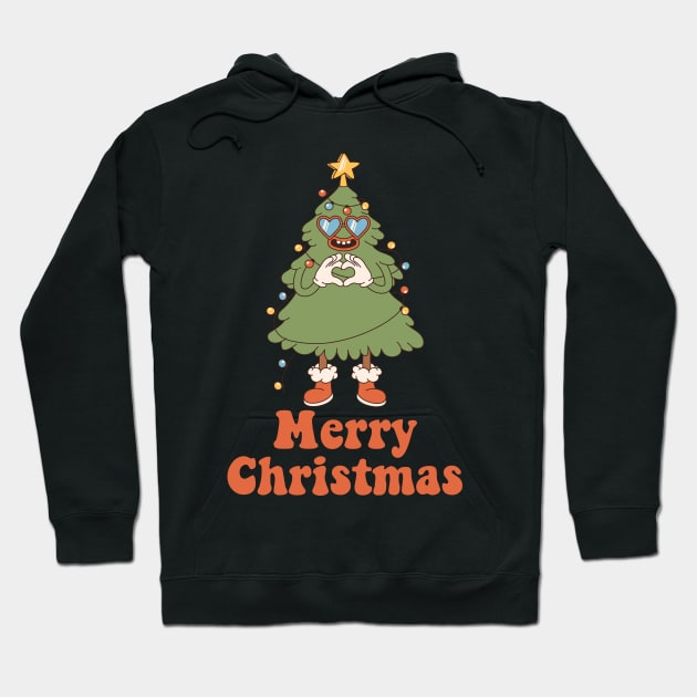 Merry christmas funky groovy christmas tree Hoodie by Novelty-art